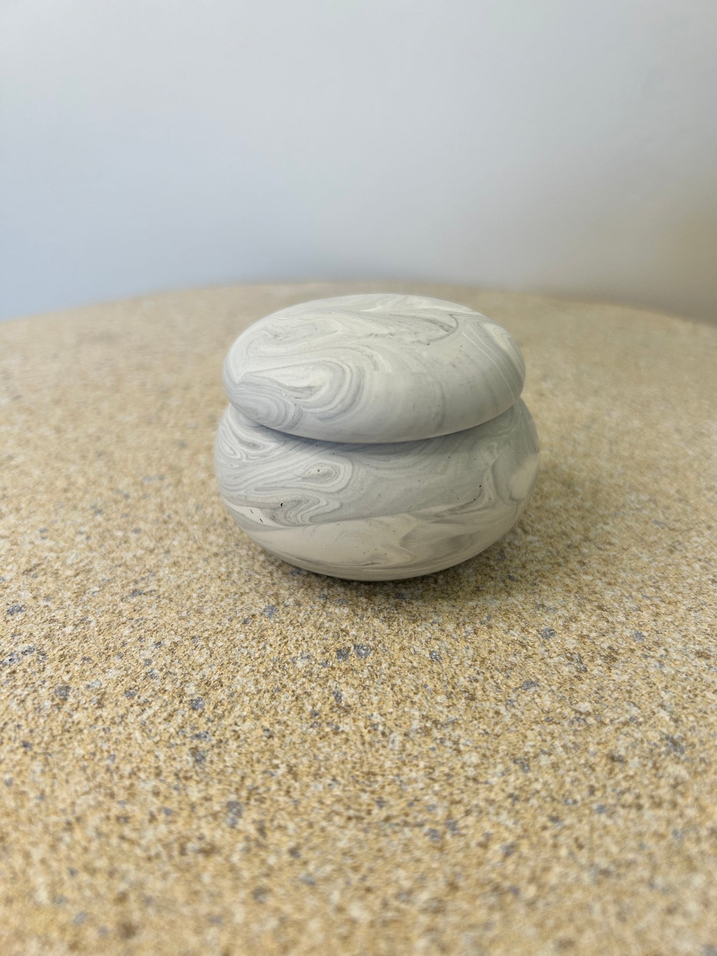 Handmade Home Accessories - a single grey marble mushroom pot