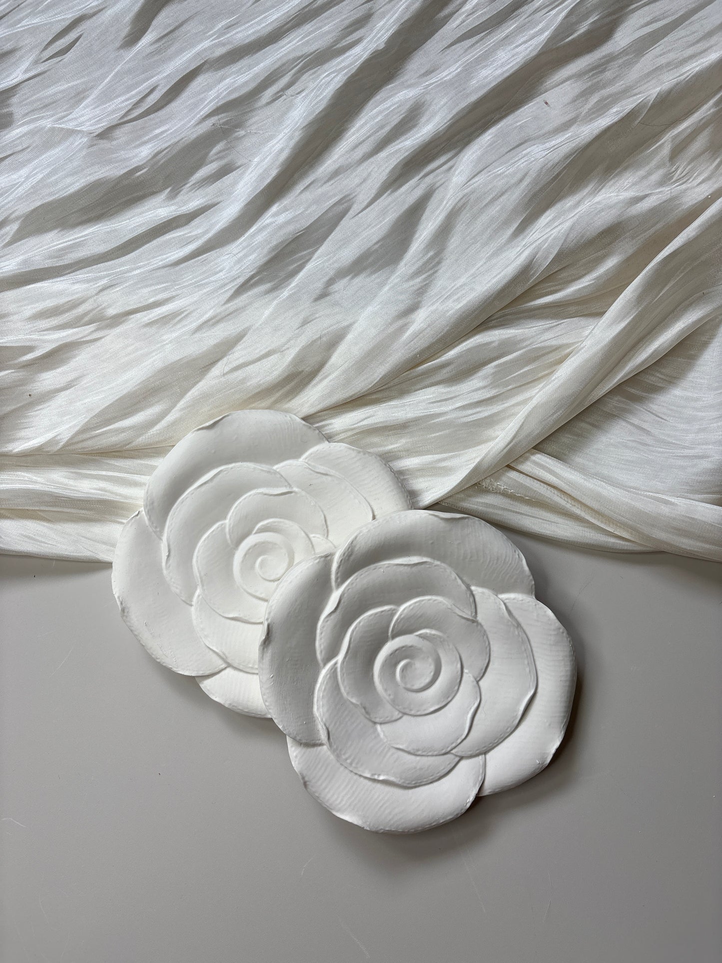 Off White Rose Coasters