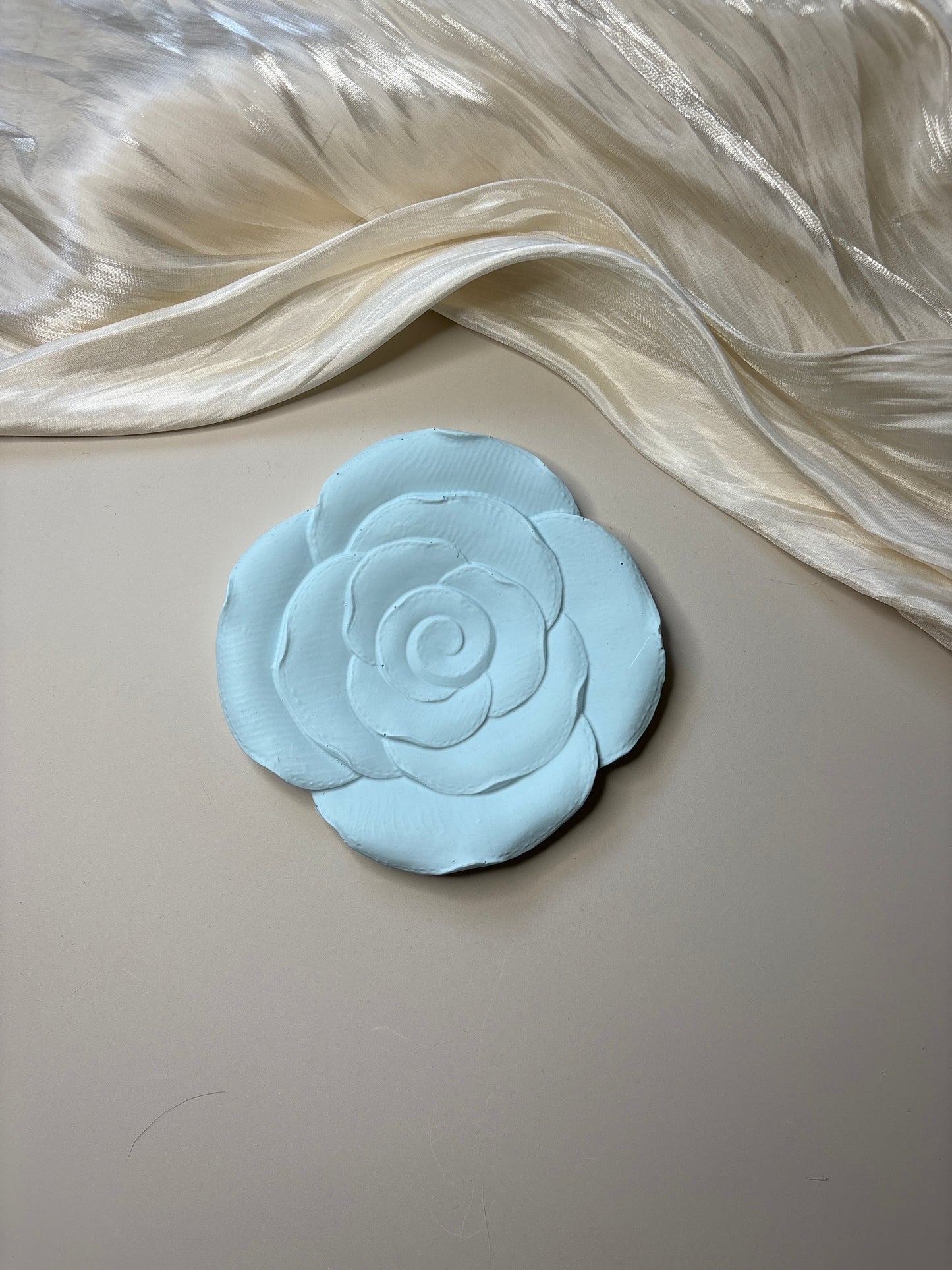 Light Blue Rose Coaster/Candle Dish