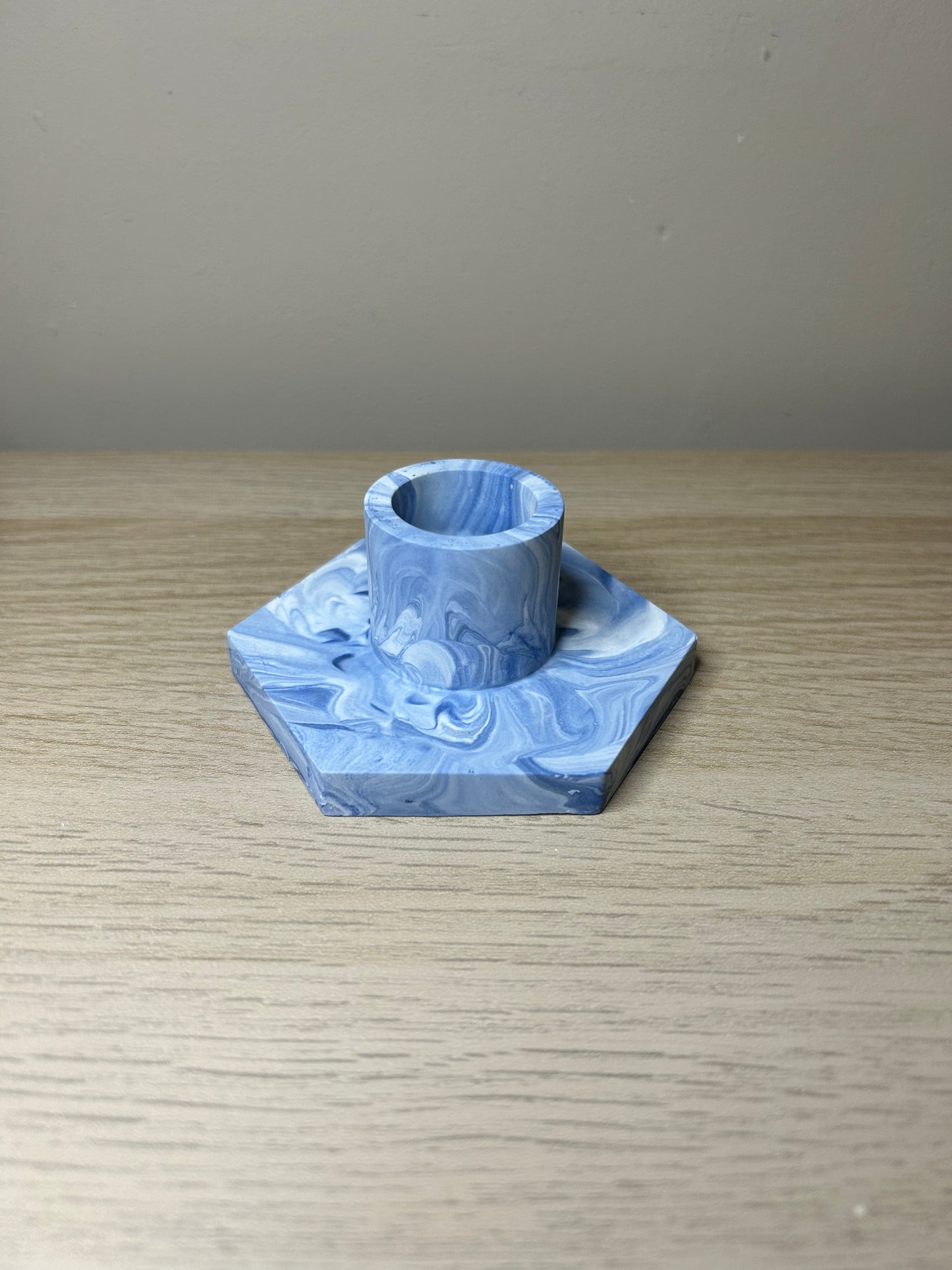 Blue Marble Candle Holder