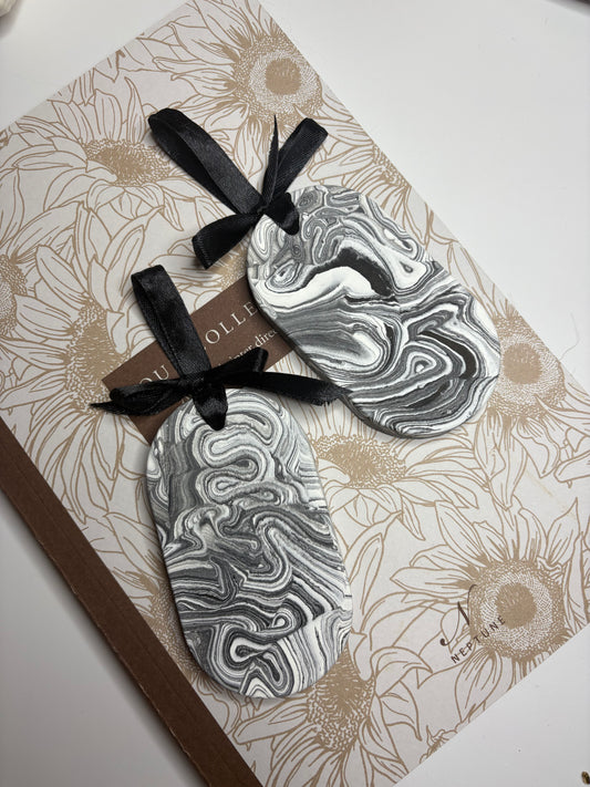 Pair of Black Marble Aromatherapy Stones