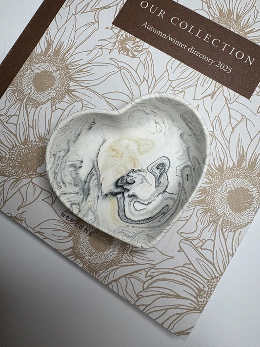 Brown/Black Marble Heart Trinket Dish