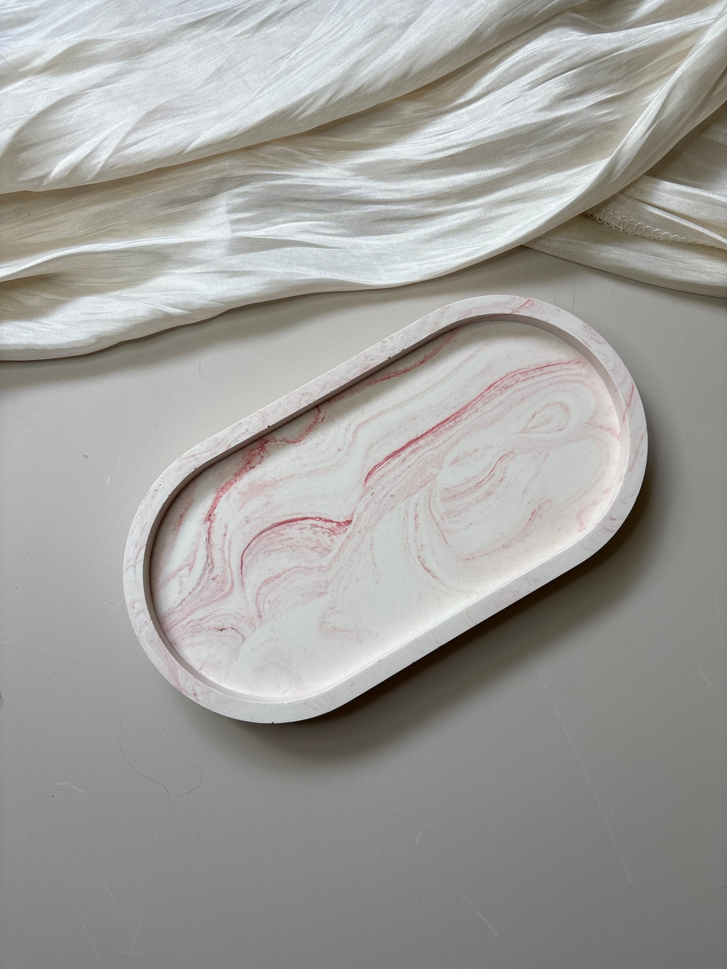 Pink Marble Trinket Tray