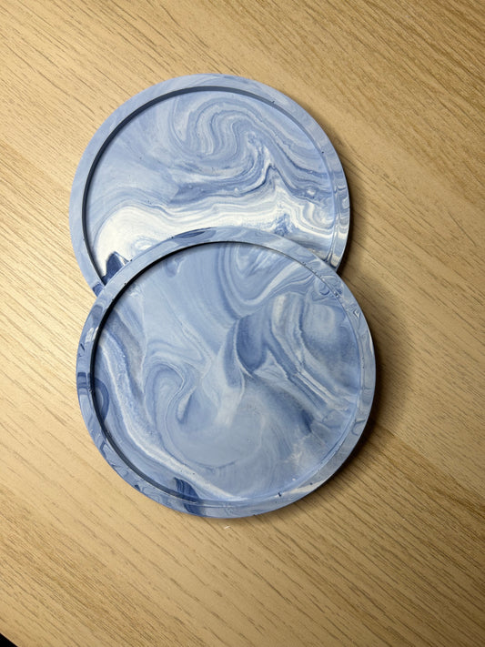 Blue Marble Coaster Set