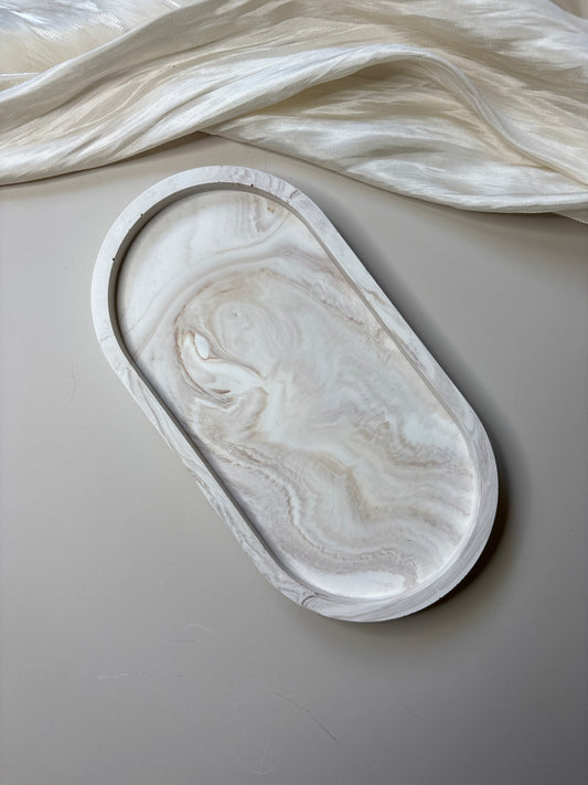 Taupe Marble Trinket Tray