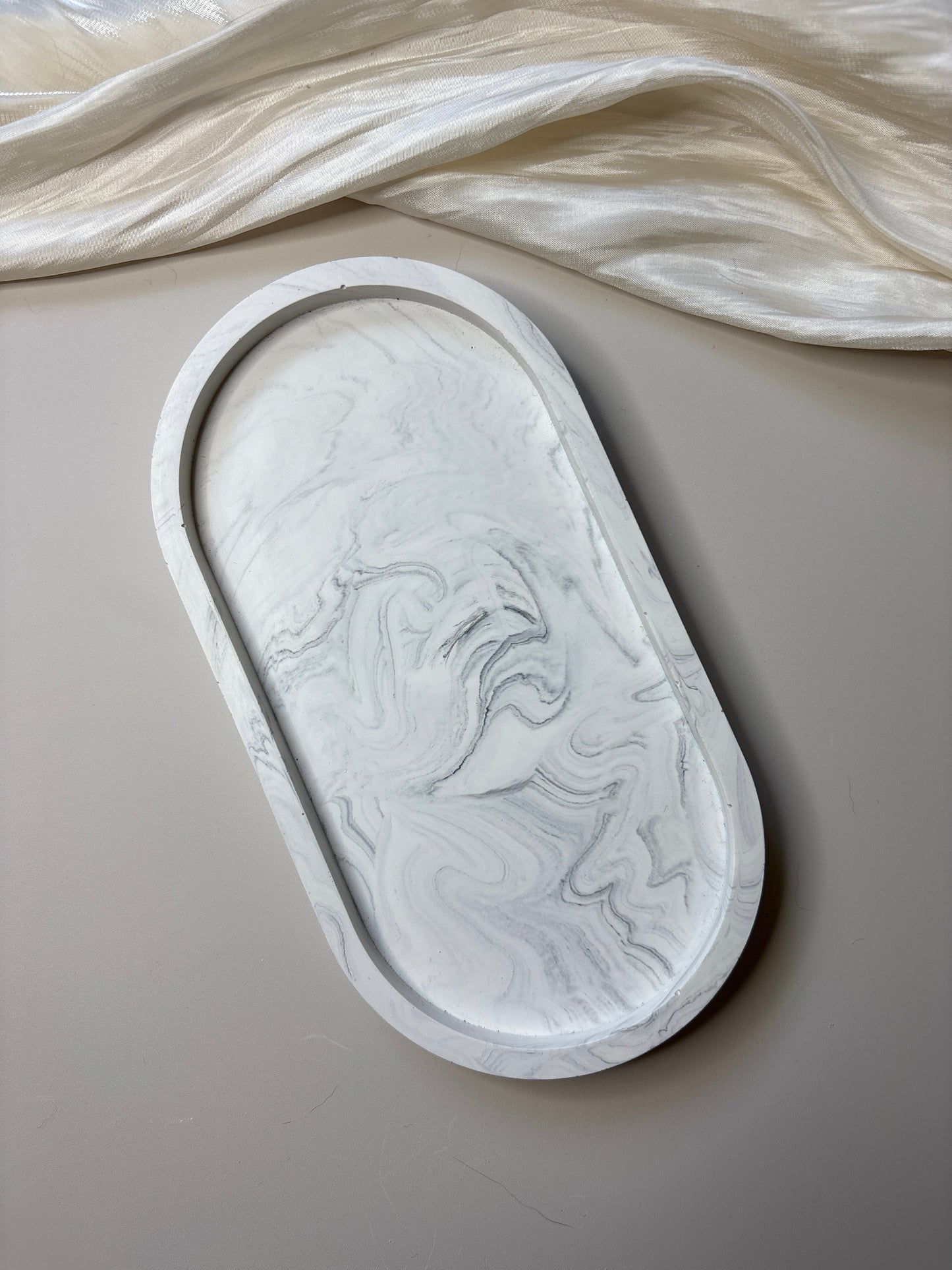 Black/Grey Marble Trinket Tray