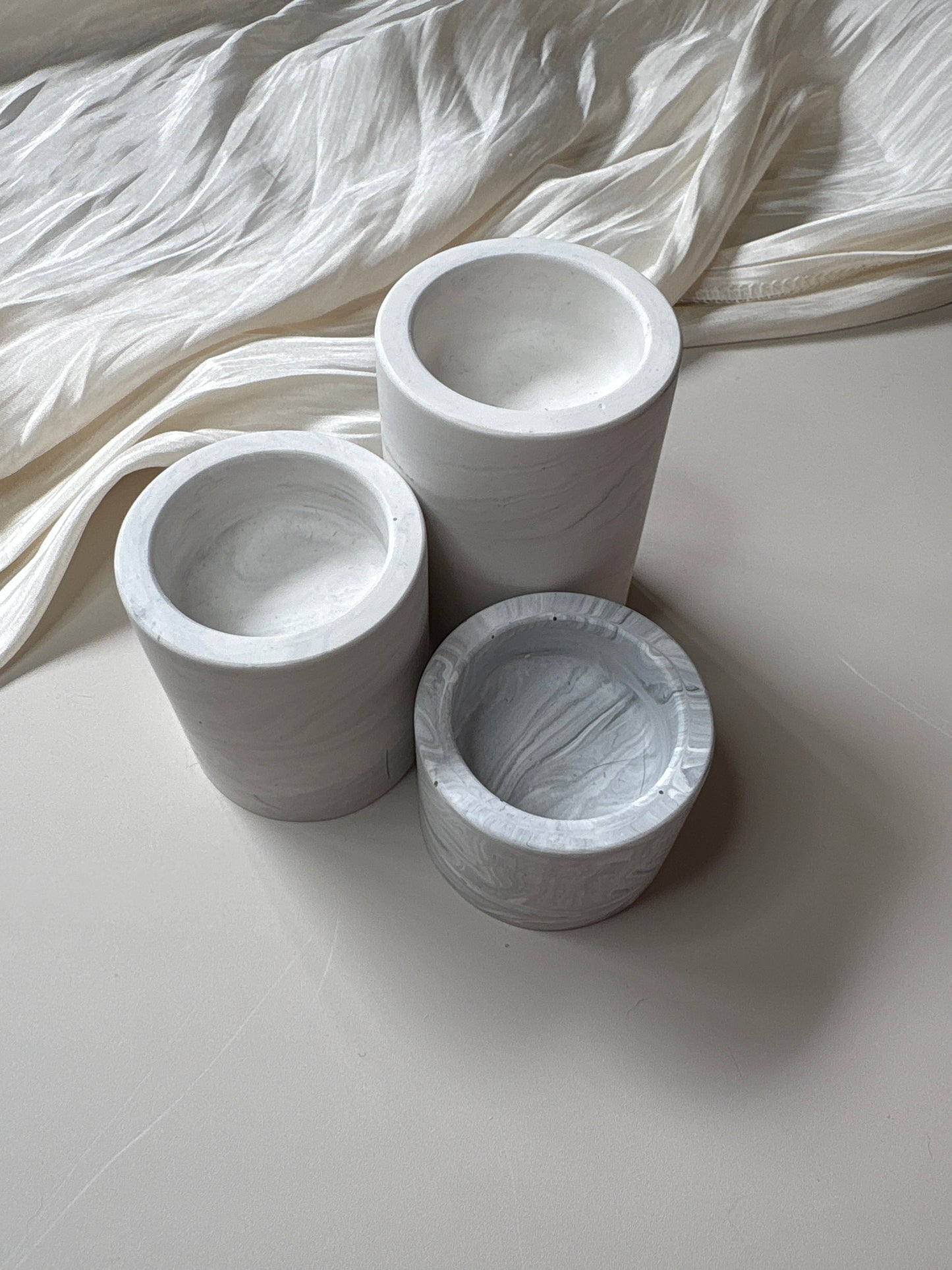 Grey Marble 3 Tier Tealight Holders