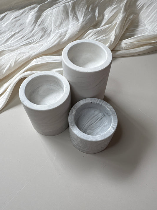 Grey Marble 3 Tier Tealight Holders