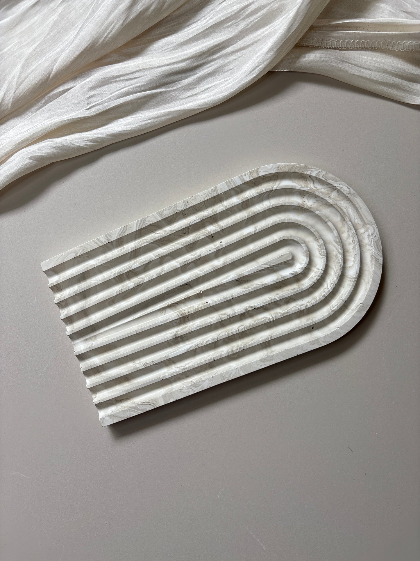 Beige Marble Small Arch Tray