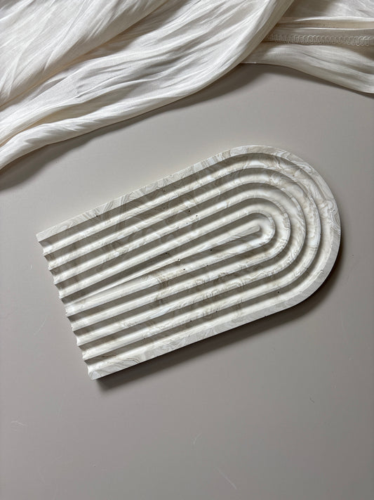Beige Marble Small Arch Tray