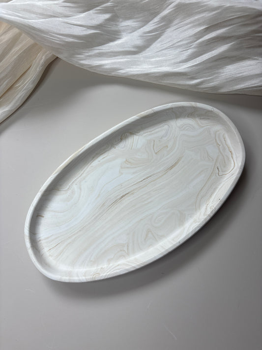 Brown Marble Curve Trinket Tray