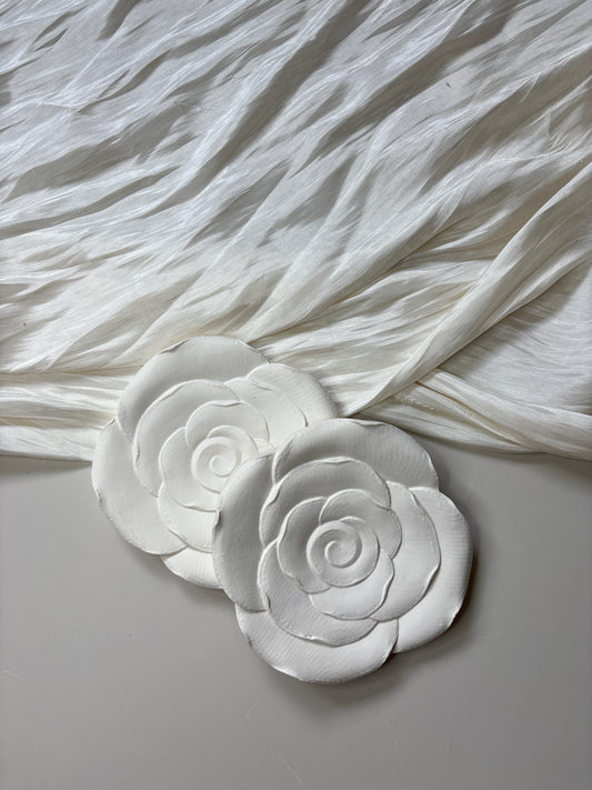 Off White Rose Coasters