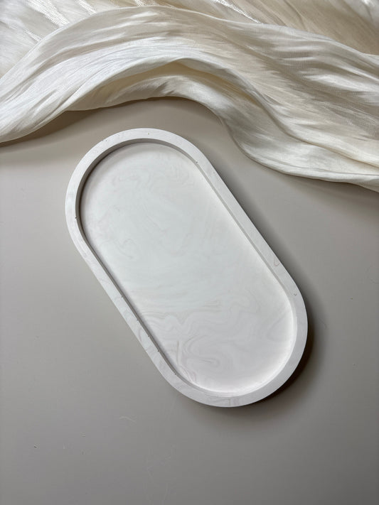 Pink Clay Marble Trinket Tray