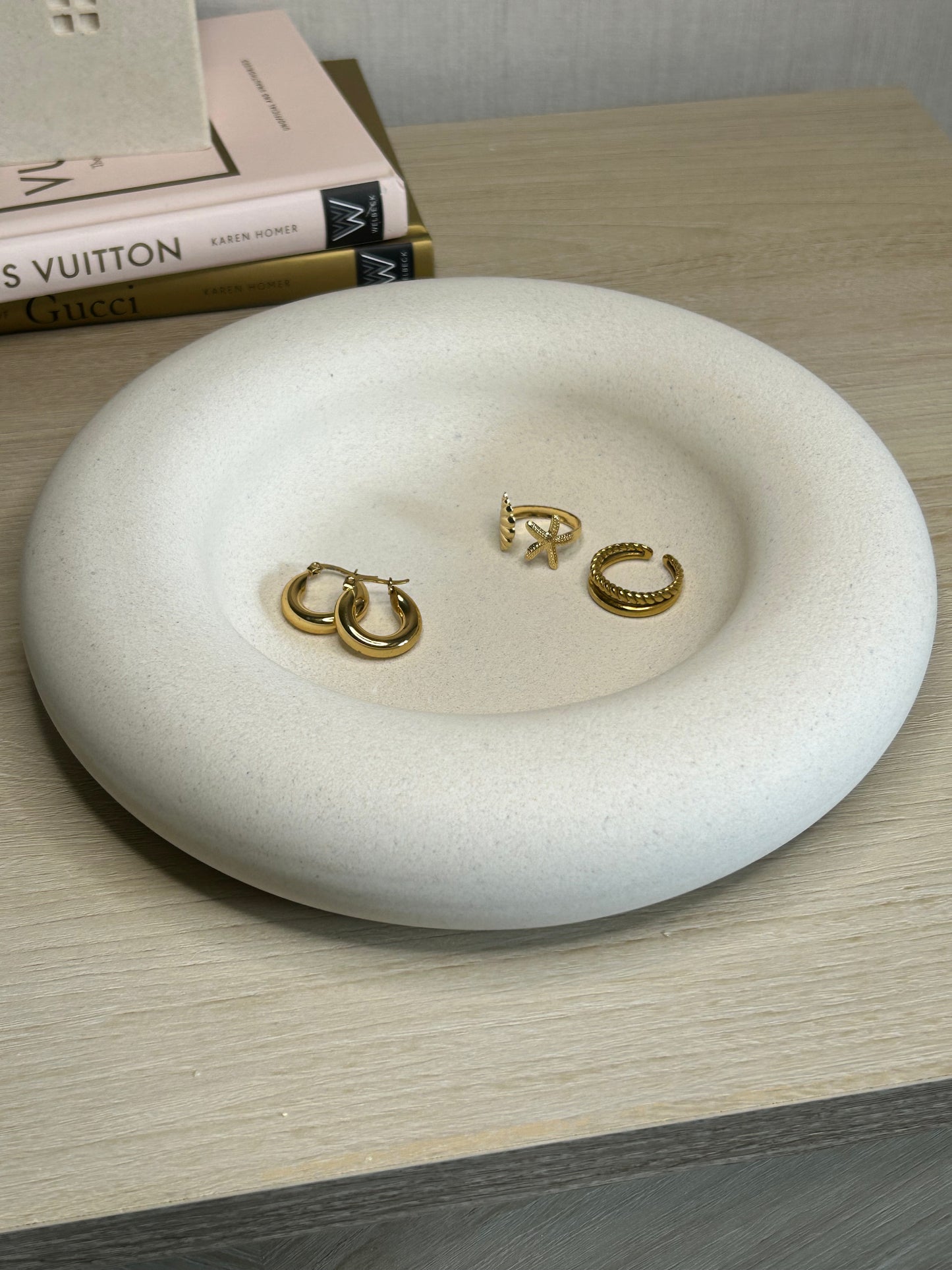 Handmade Home Accessories - A front view of the large chunky basin bowl showing its wide edges.