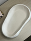 Handmade Home Accessories - A birds eye shot of the natural stone drift bowl showing its center and thick edges.