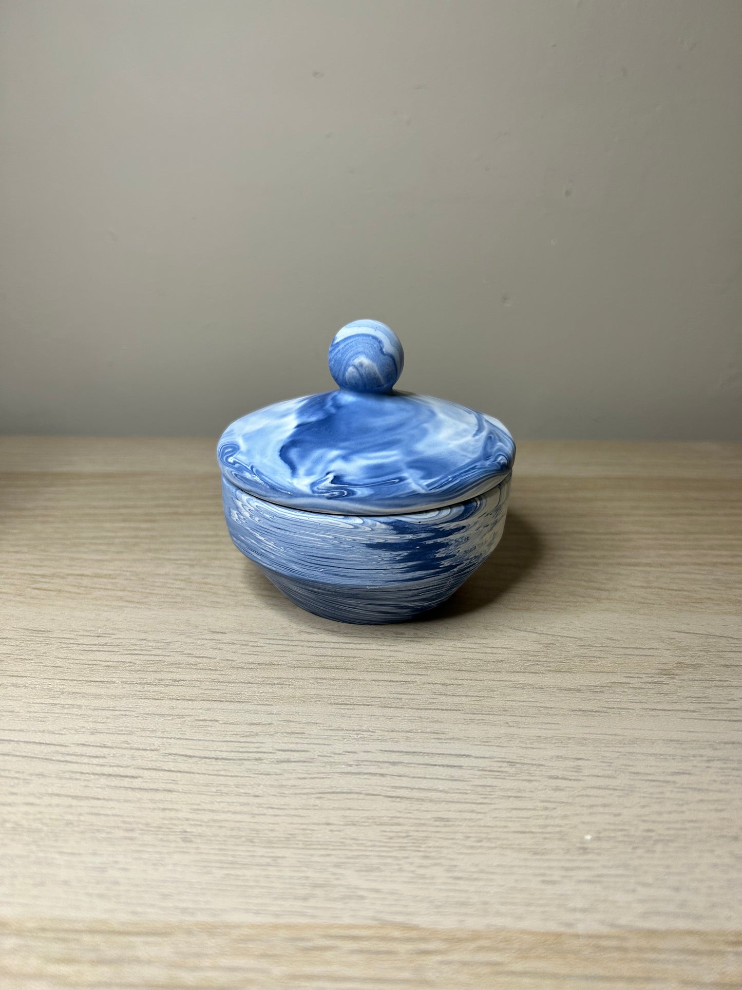 Blue Marble Trinket Pot