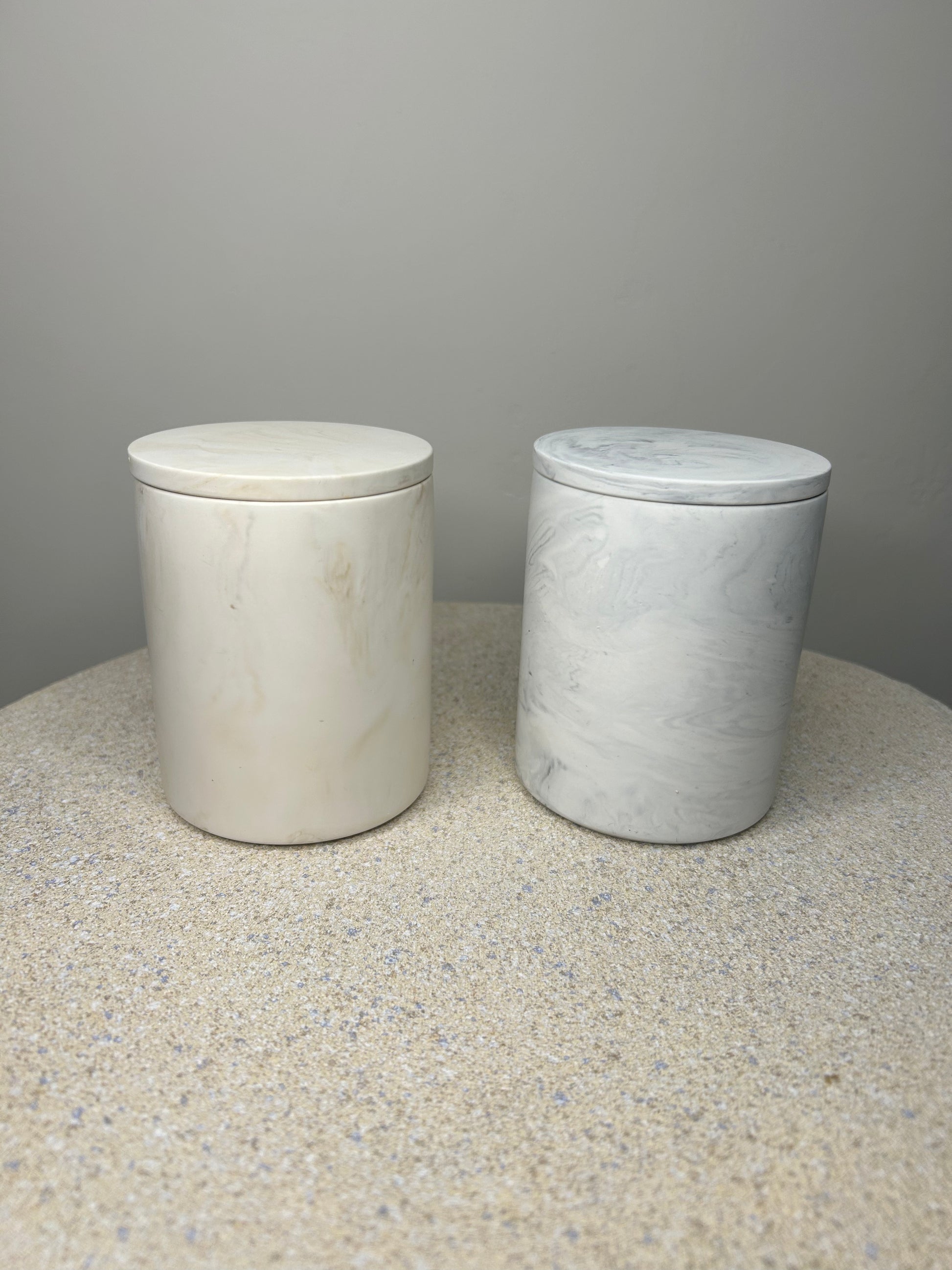 Handmade Home Accessories - two handmade everyday pots, both displayed with lids