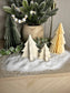 Handmade Home Accessories -  further away shot of two natural stone Christmas tree ornaments.