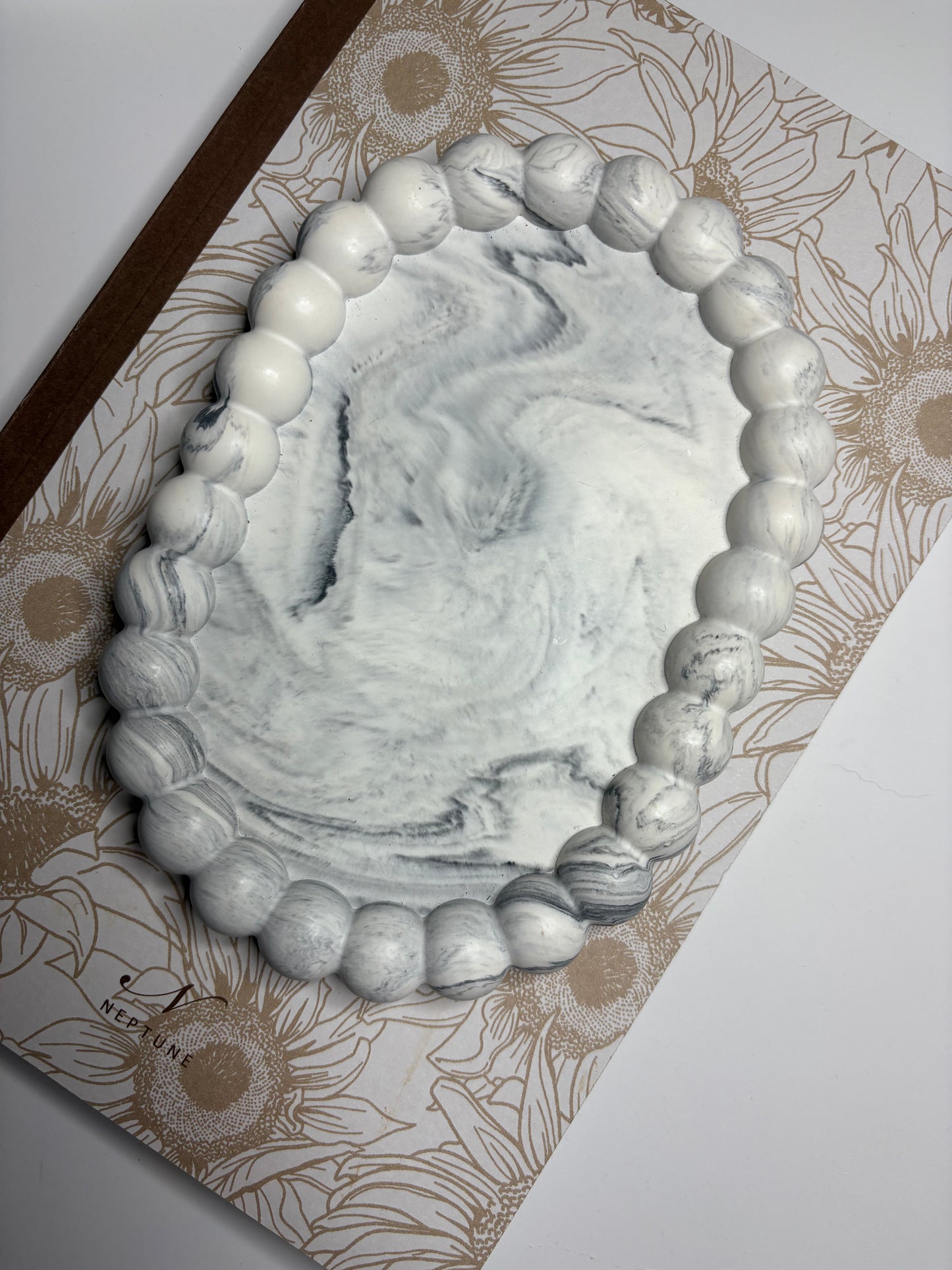 Grey/Black Marble Bubble Trinket Dish