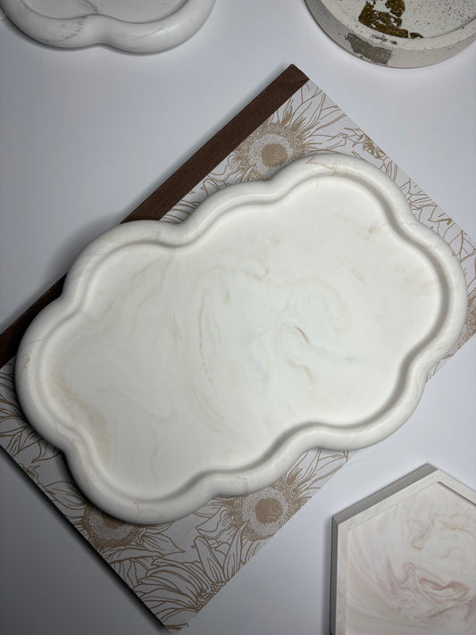Brown/Beige Marble Cloud Trinket Tray