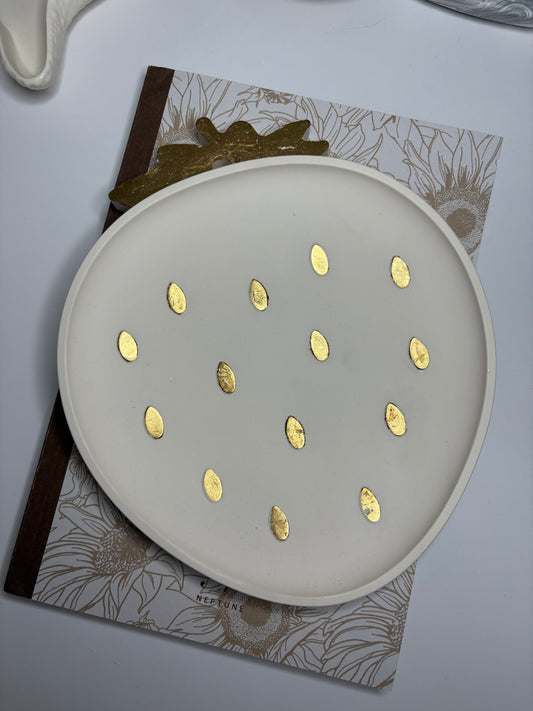 Gold Leaf Strawberry Trinket Tray