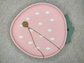 Handmade Homes Accessories -  a pink strawberry trinket tray with a gold coin necklace on