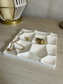 Handmade Home Accessories - A front angled shot of the geometric trinket tray showing its depth