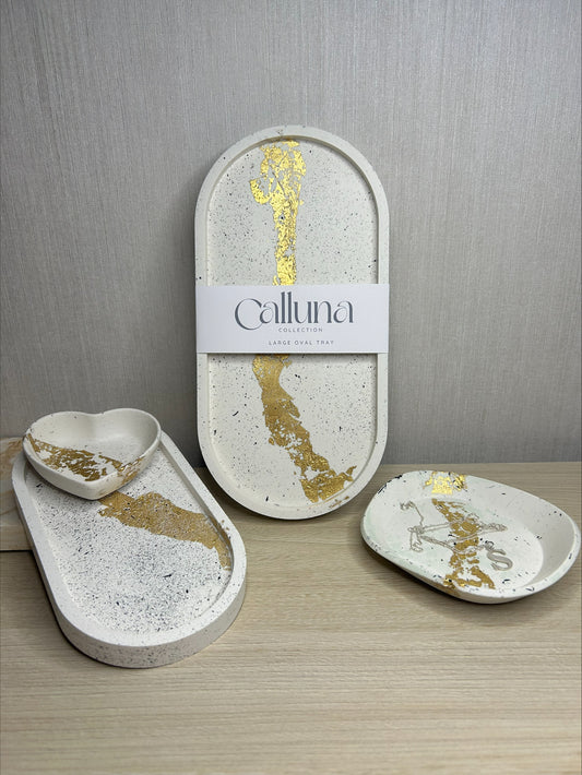 Gold Splatter Oval Dish