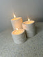 Handmade Home Accessories - A trio of griege marble candle holders at differing heights